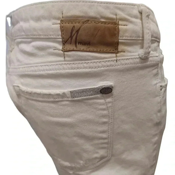 Mavi Skinny Distressed White Jeans Size 31/32 - Picture 4 of 11
